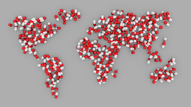 magnesium pills in the shape of a world map